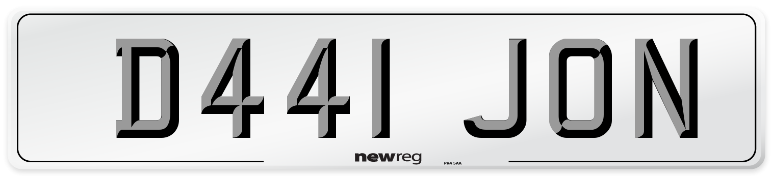 D441 JON Number Plate from New Reg